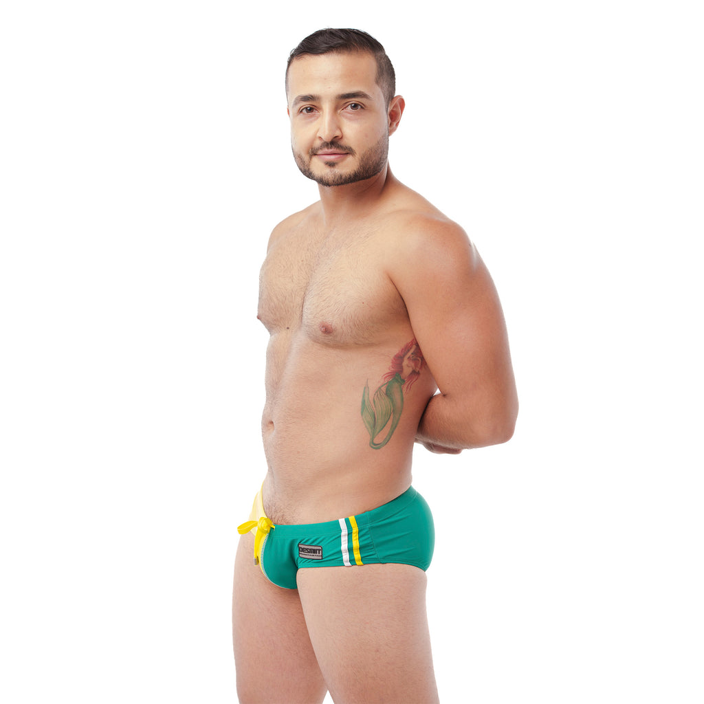 Bañador DT bitono amarillo verde