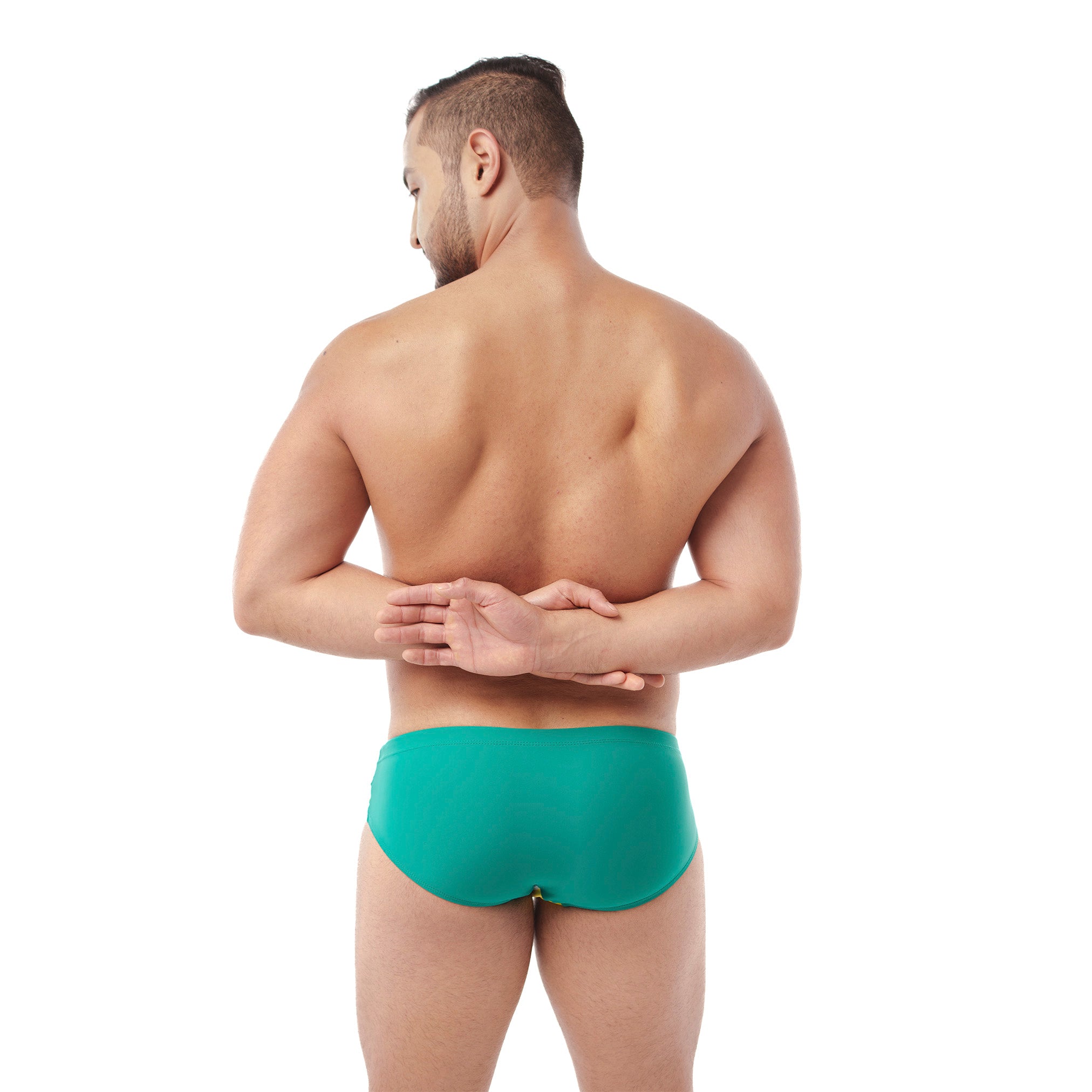 Bañador DT bitono amarillo verde