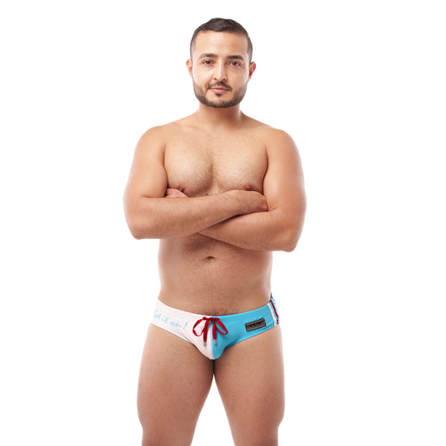 Bañador DT bitono blanco azul