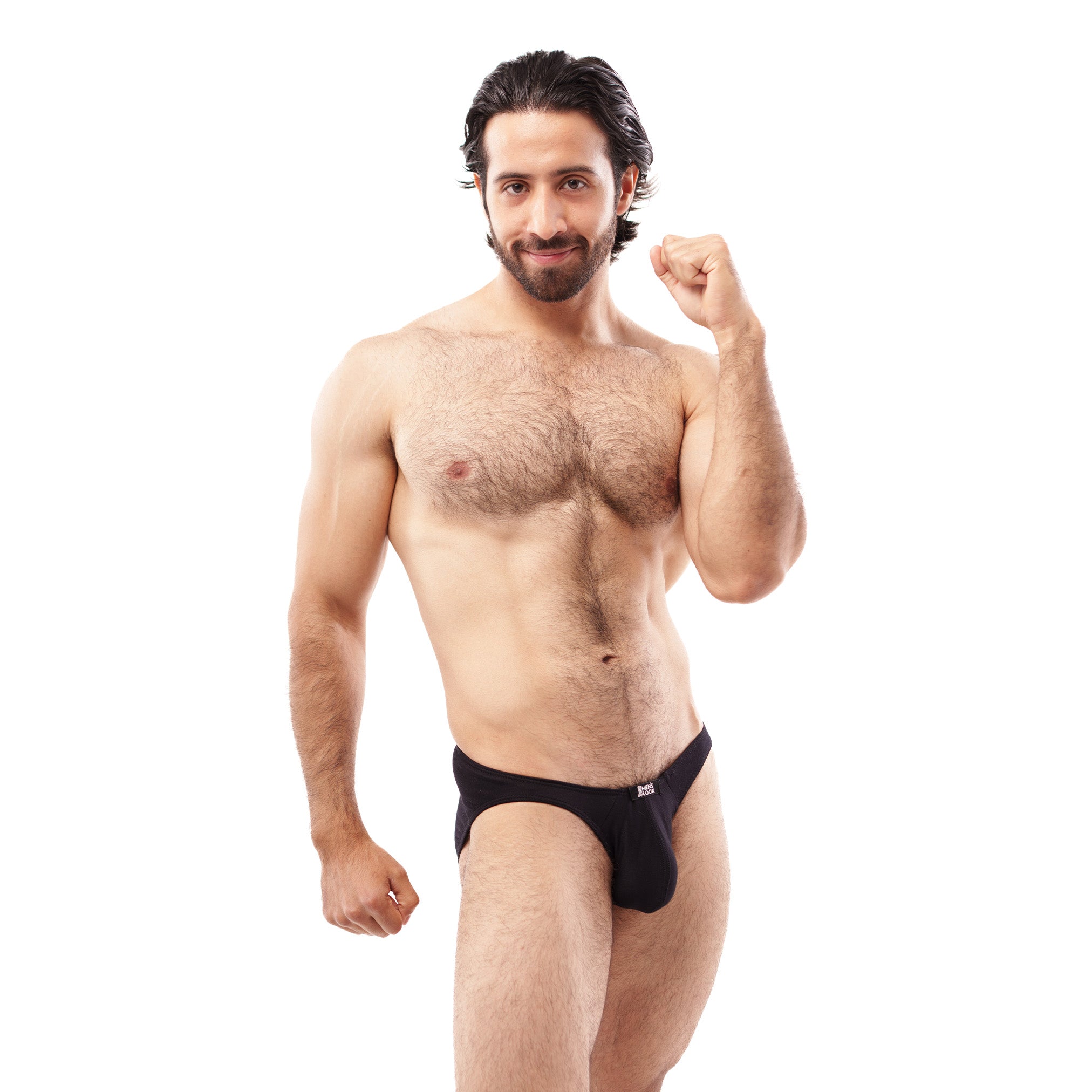 Bikini Men's  Look Frente Tanga Negro