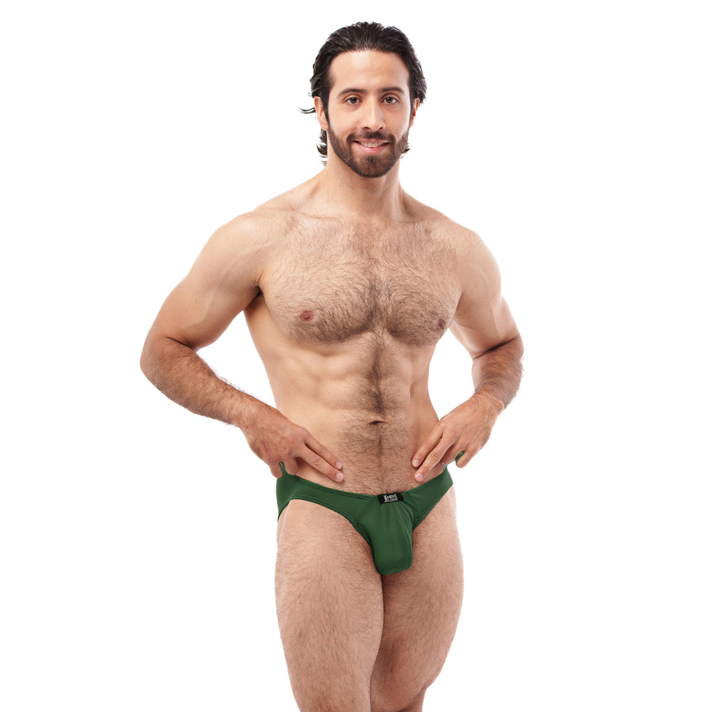 Bikini Men's  Look Frente Tanga Verde Botella