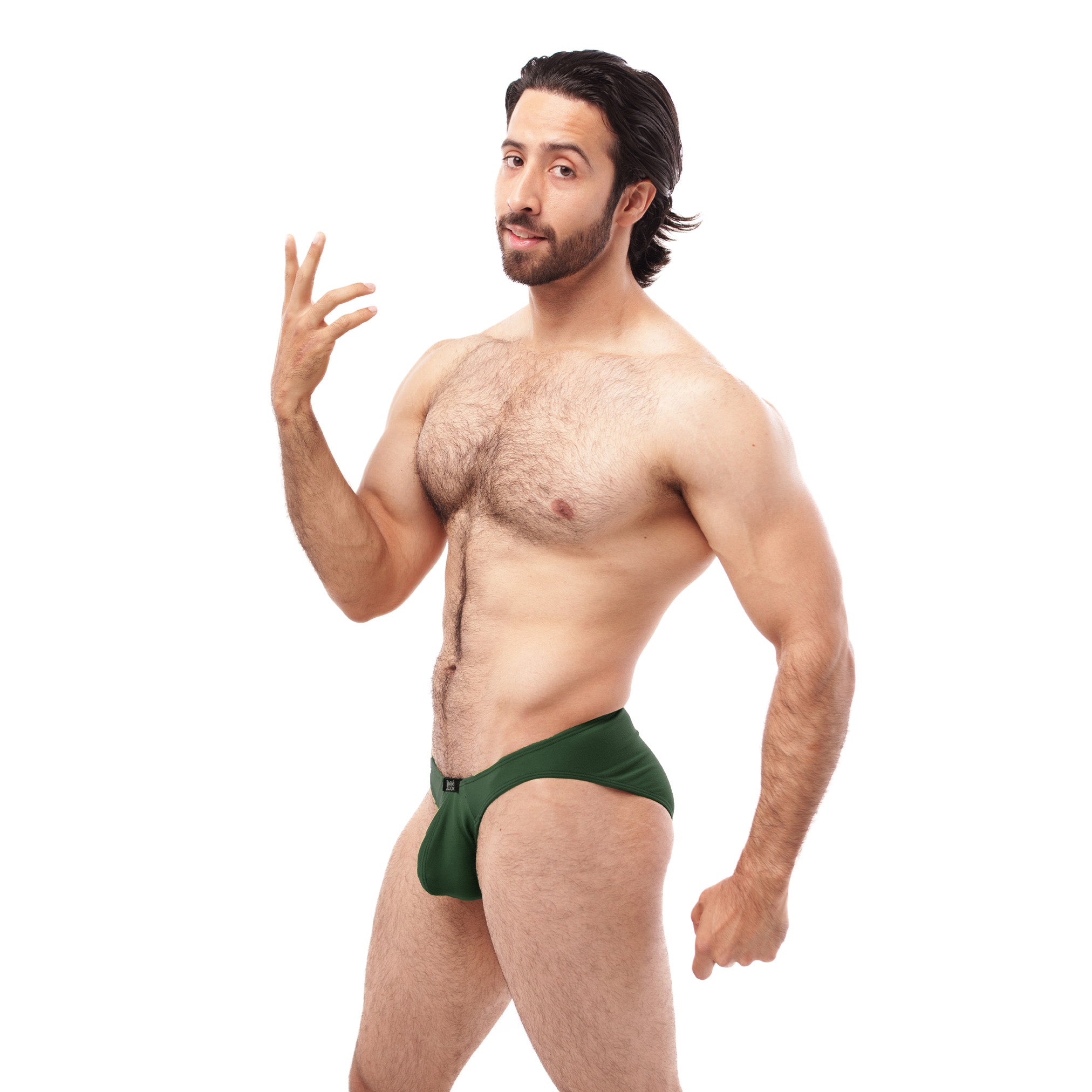 Bikini Men's  Look Frente Tanga Verde Botella