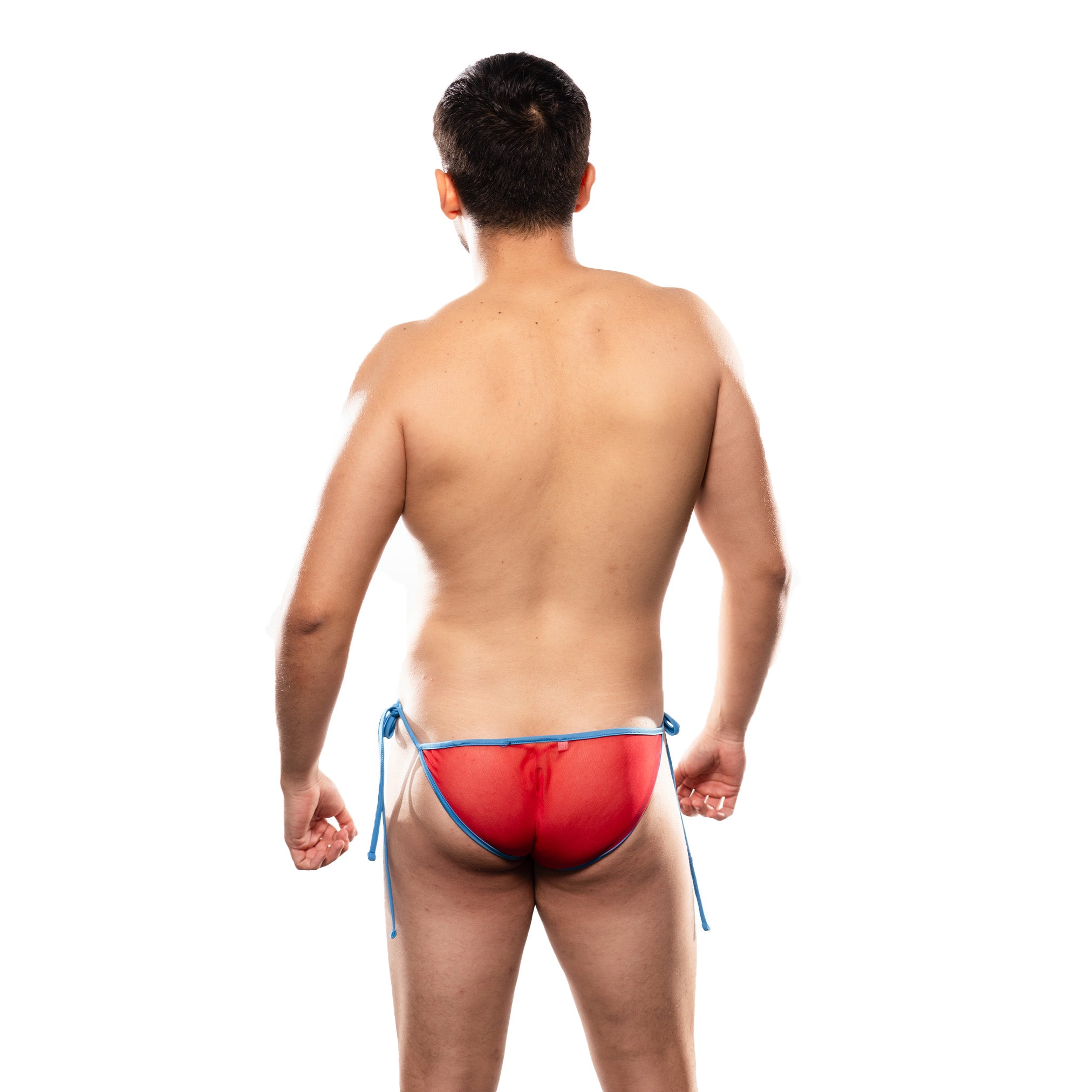 Bikini Men's  Look Mesh Rojo