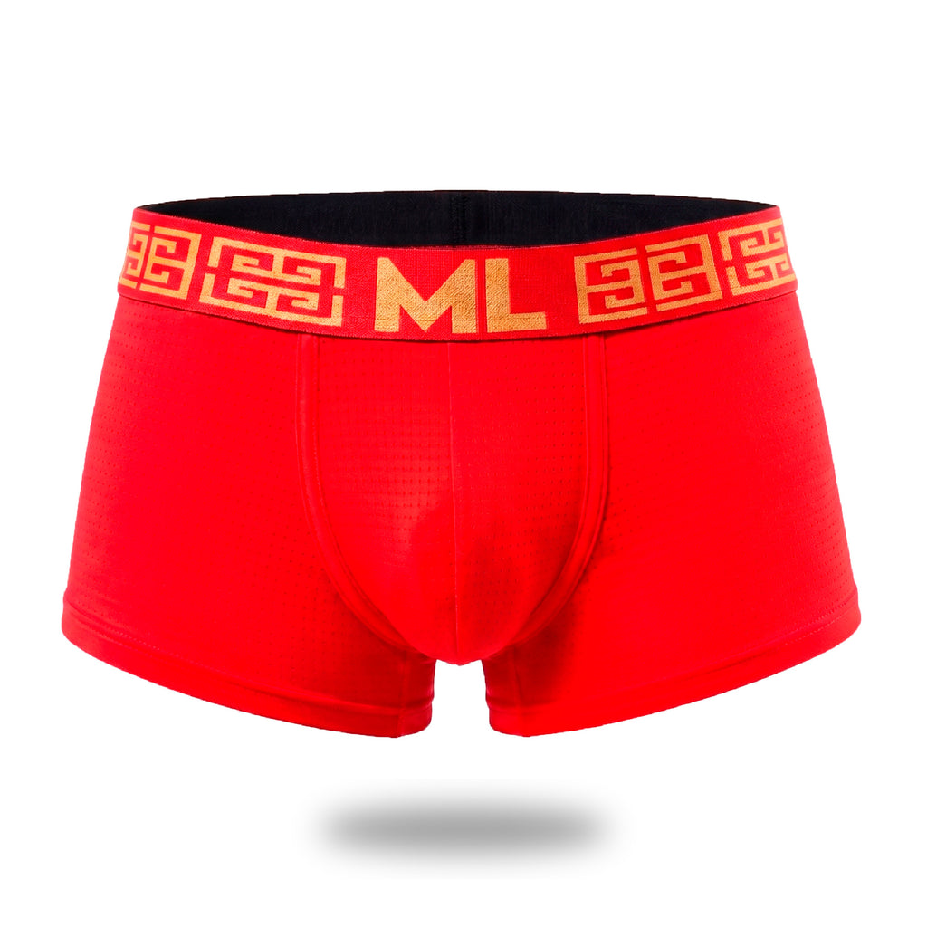 Boxer Mens Look Grecas Rojo