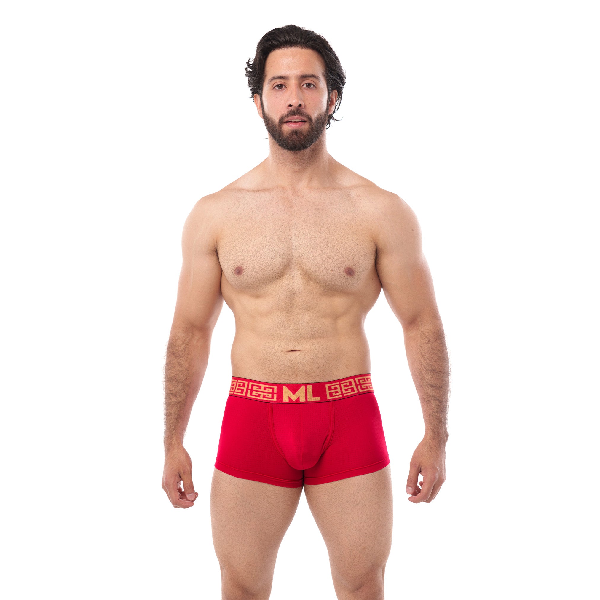Boxer Mens Look Grecas Rojo