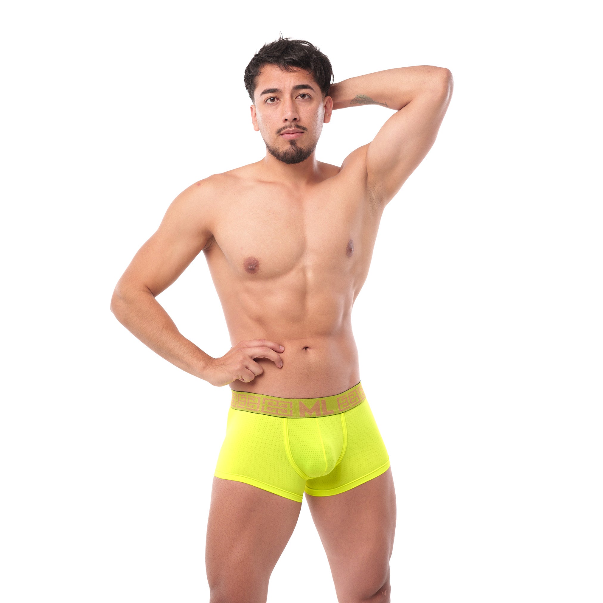 Boxer Mens Look Grecas Verde Neon