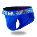 Brief Bikini Mens Look Grecas Azul Rey
