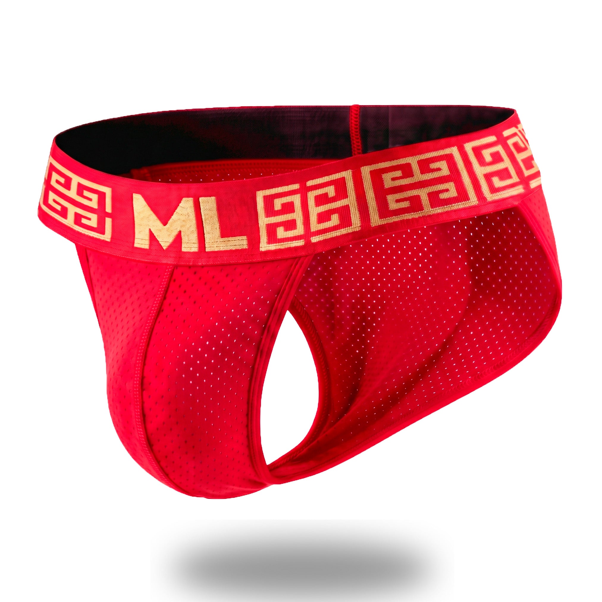 Brief Bikini Mens Look Grecas Rojo