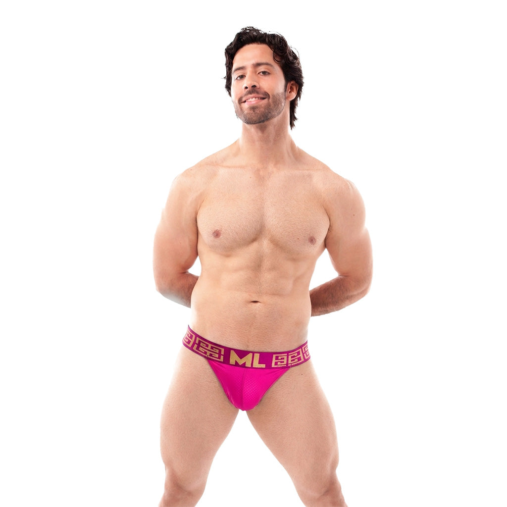 Brief Bikini Mens Look Grecas Rosa