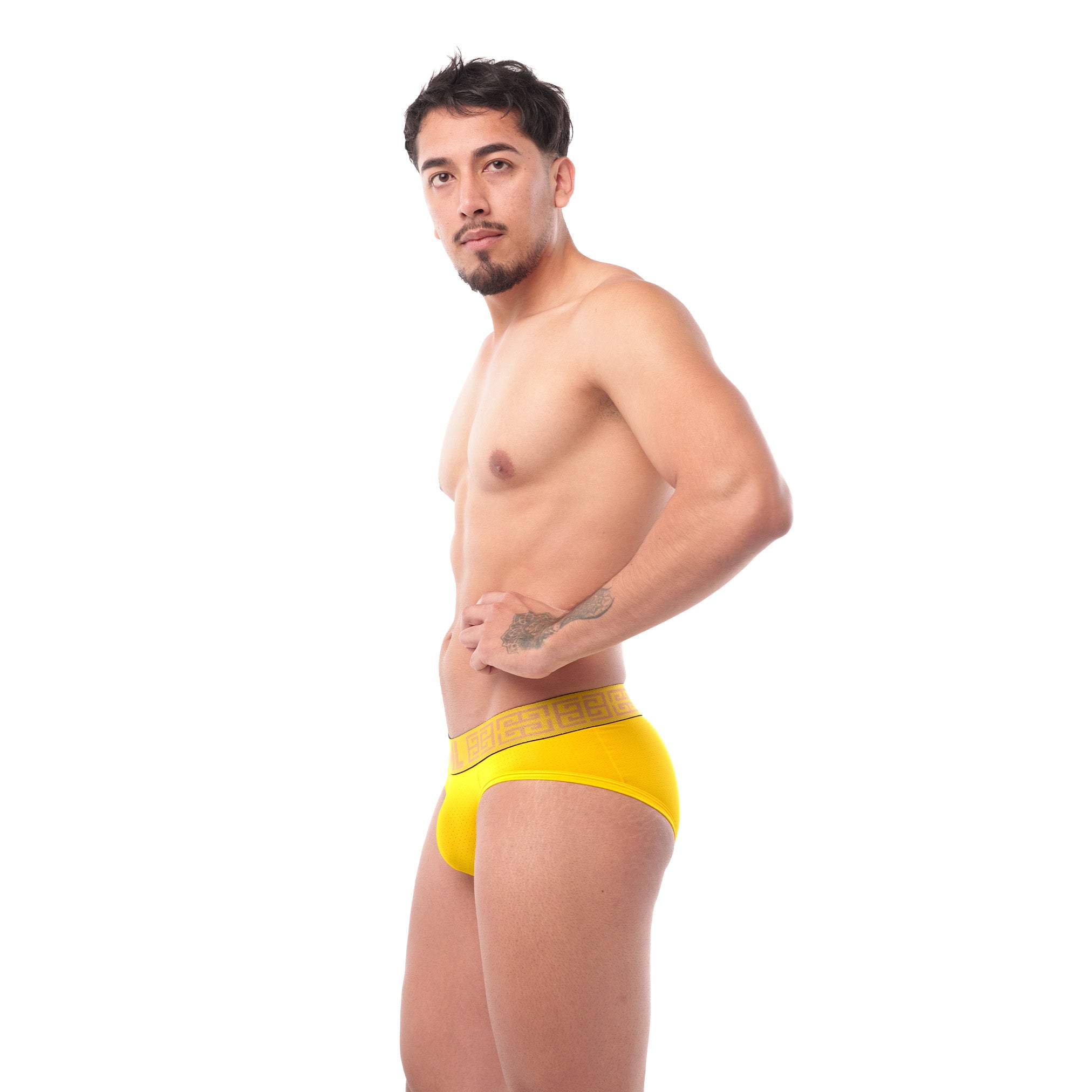 Brief Mens Look Grecas Amarillo