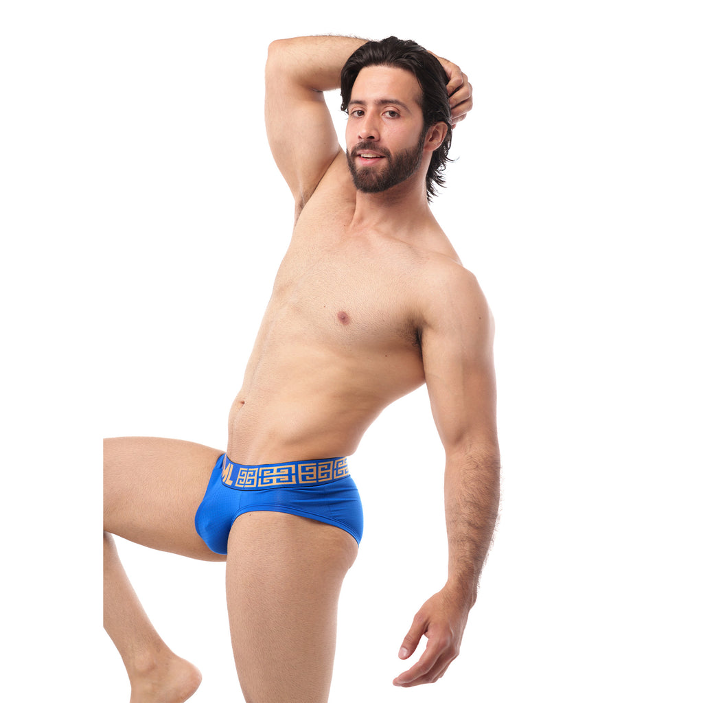 Brief Mens Look Grecas Azul Rey