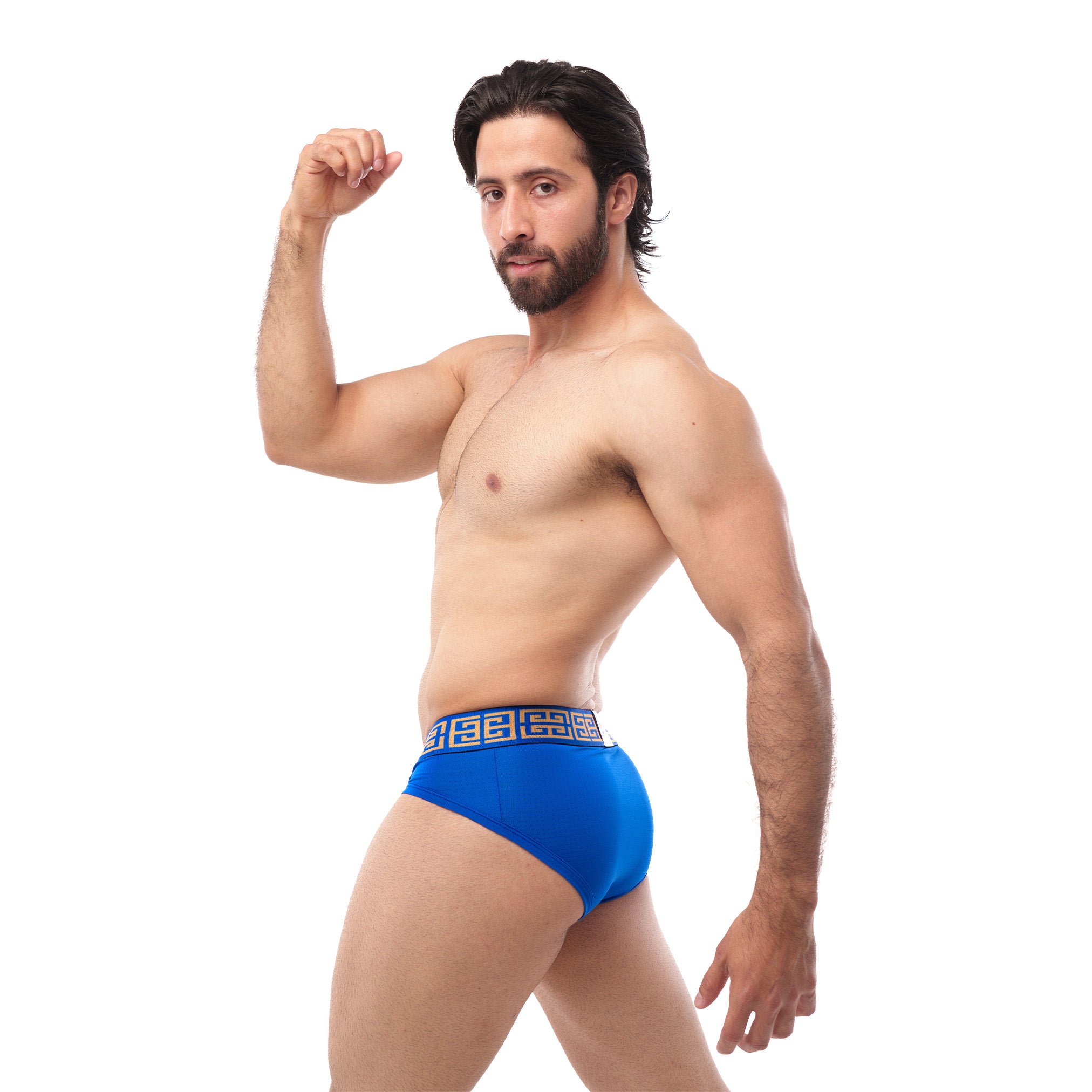 Brief Mens Look Grecas Azul Rey