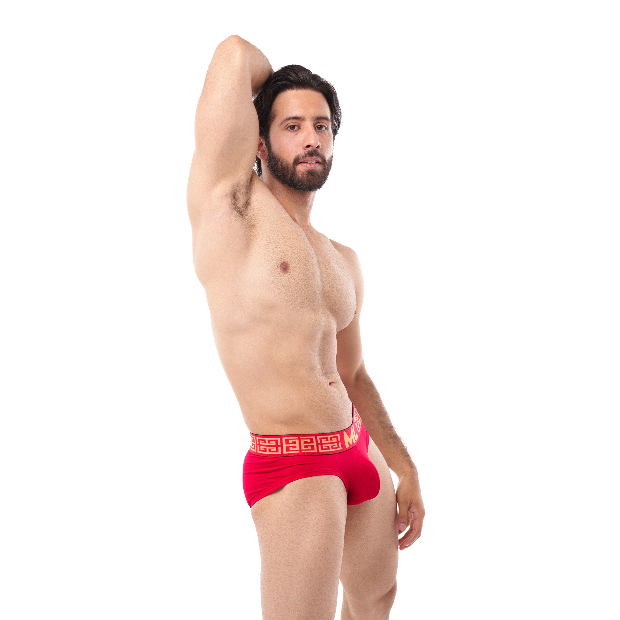 Brief Mens Look Grecas Rojo