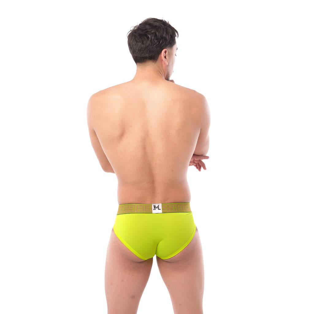 Brief Mens Look Grecas Verde Neon