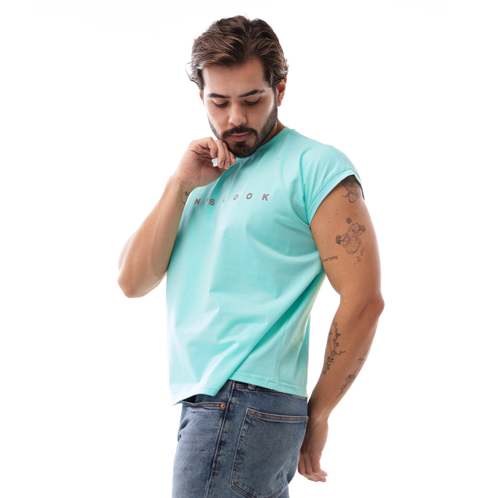Casaca Crop Mens Look Aqua