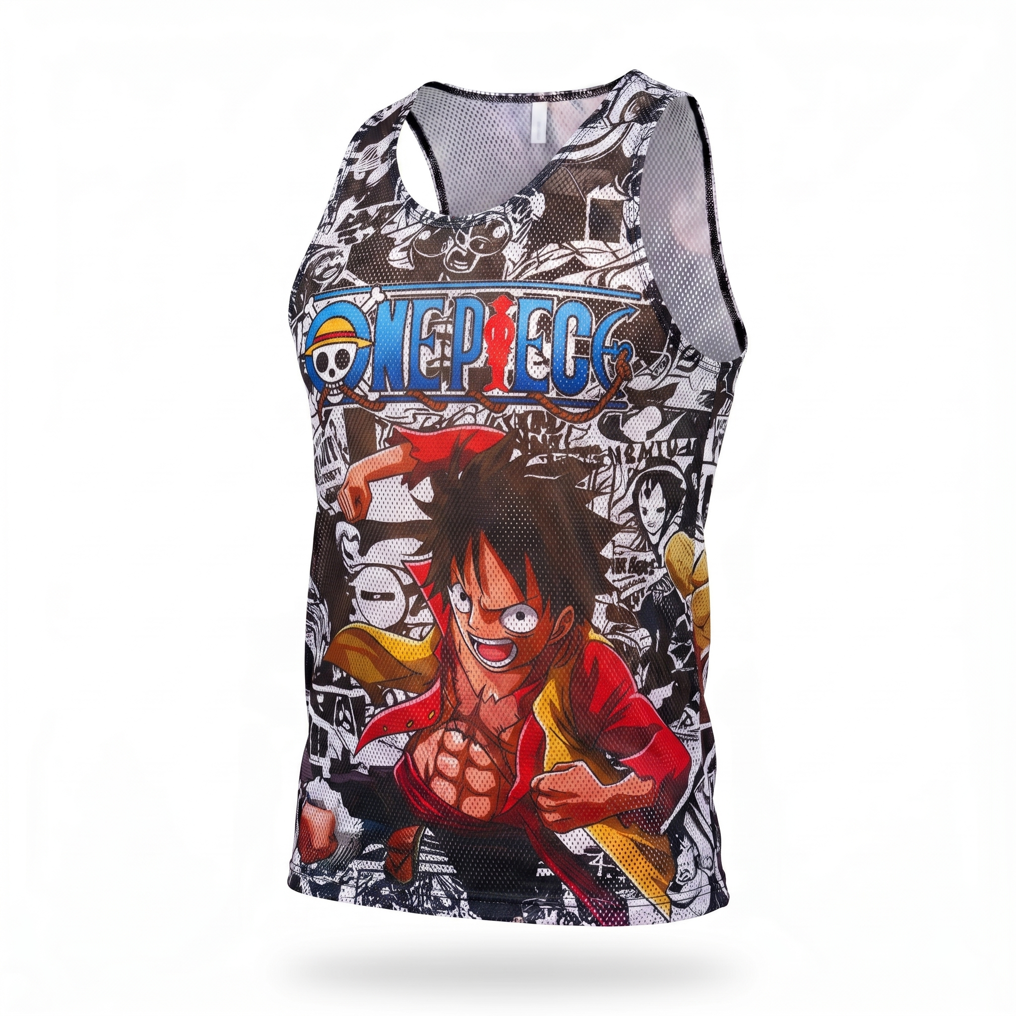 Playera Tela Red One Piece Monkey