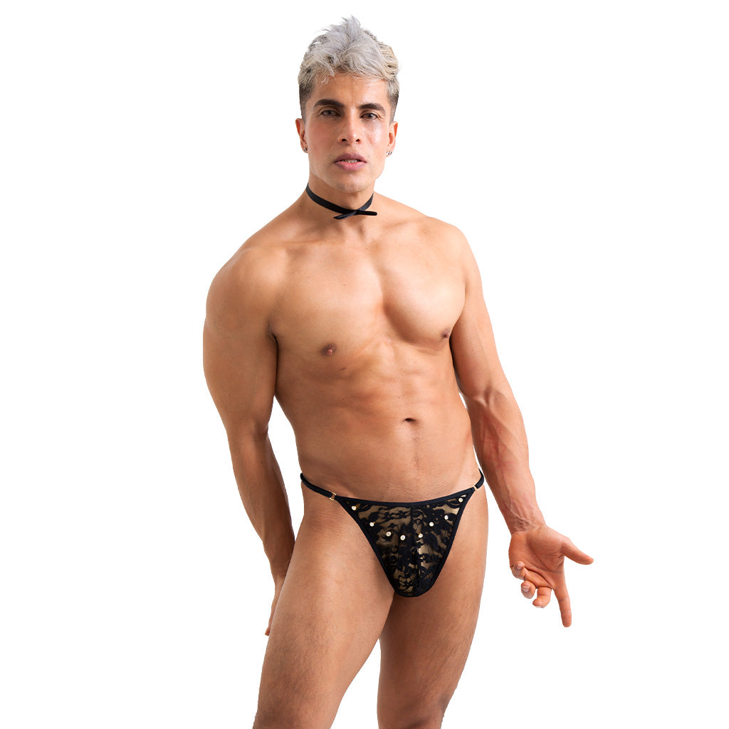 Tanga Encaje Negro Diamond