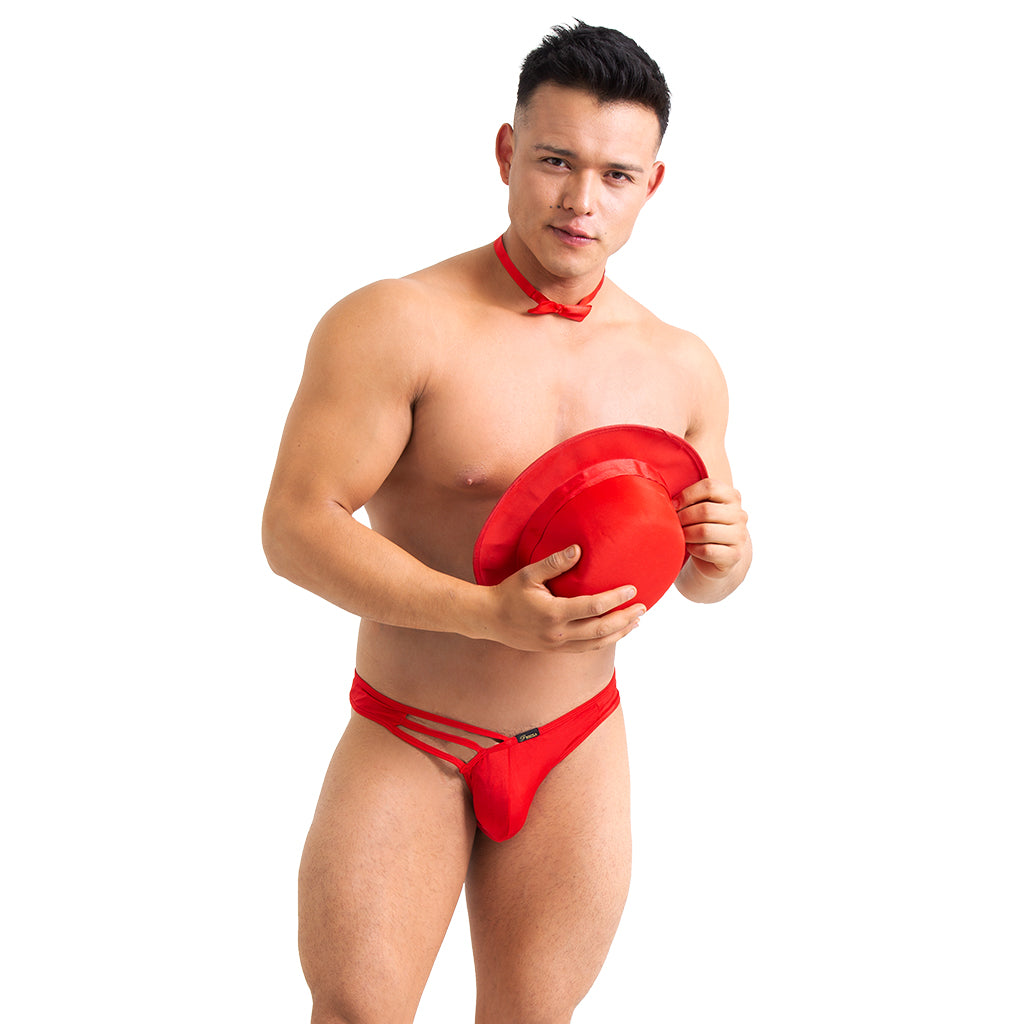 Tanga Lineas Lateral Roja